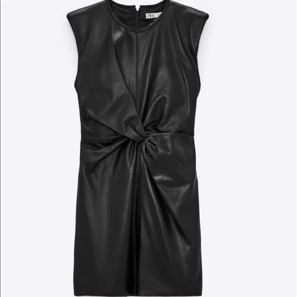 ZARA NWT 100% SHEEP LEATHER Mini Dress
